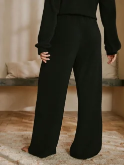 Pantalons B by Ted Baker côtelés en maille Jambe large Noir