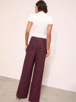 Pantalons Jambe large Friends Like These X Lucy Mecklenburgh Boucle