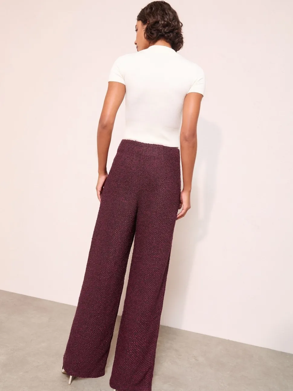 Pantalons Jambe large Friends Like These X Lucy Mecklenburgh Boucle