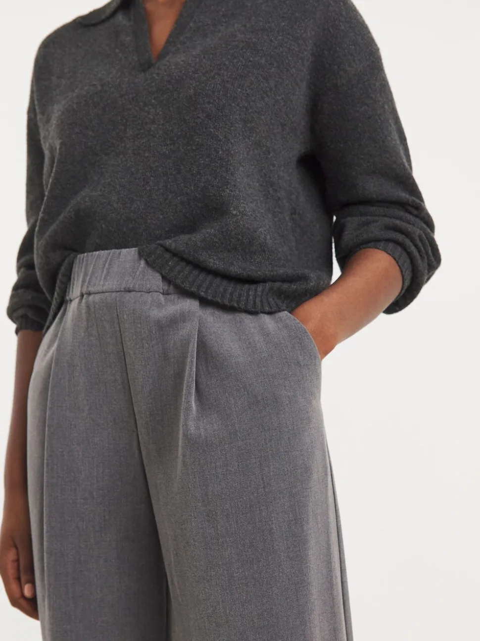 Pantalons JD Williams à enfiler à taille élastique à jambe large