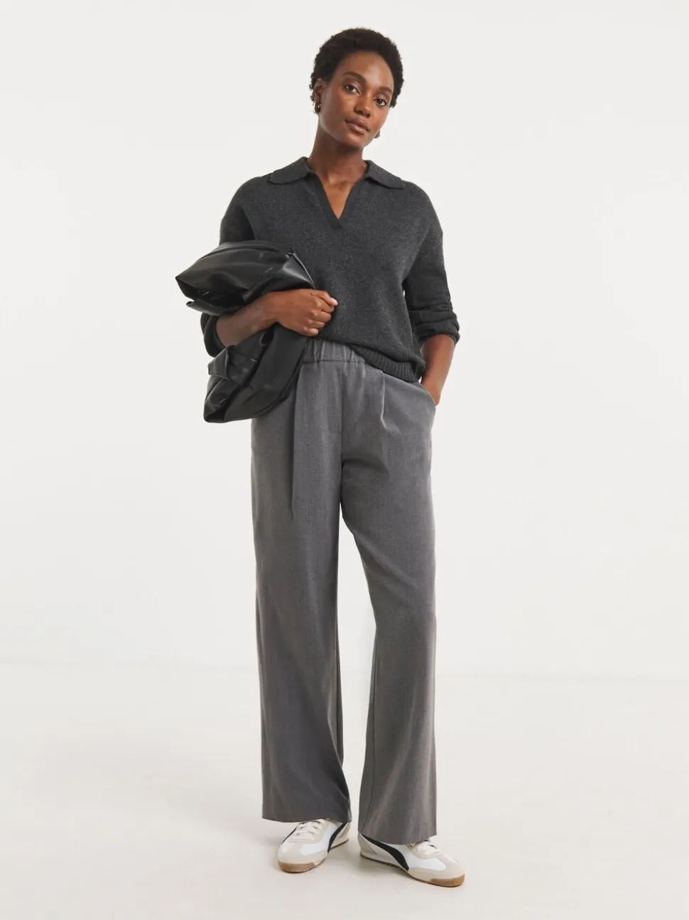 Pantalons JD Williams à enfiler à taille élastique à jambe large