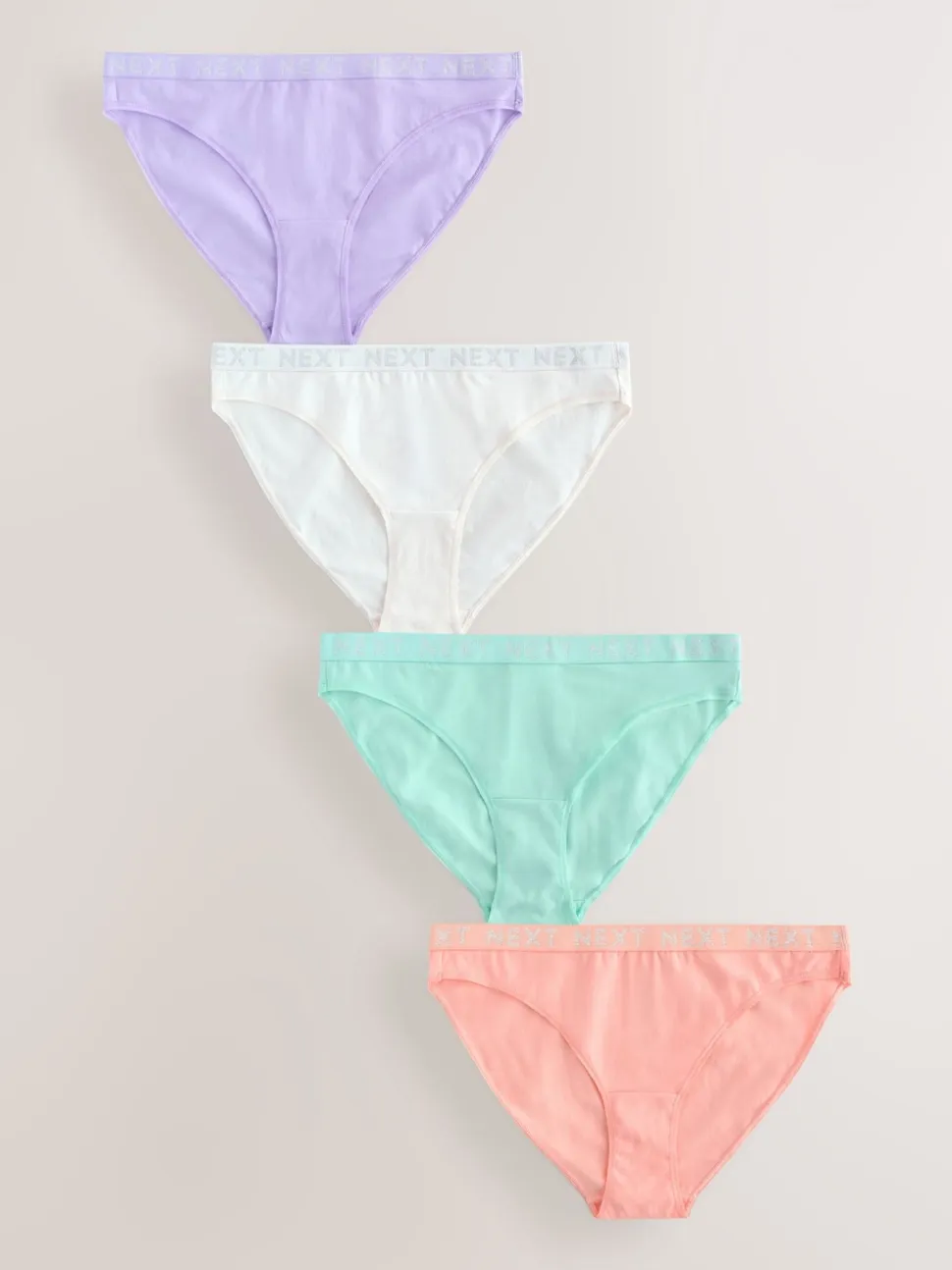 pastel - Lot de 4 culottes à logo en coton