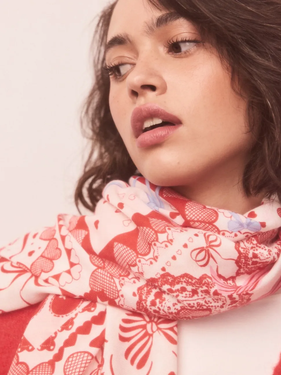 Patchwork rouge Valentine - Écharpe légère