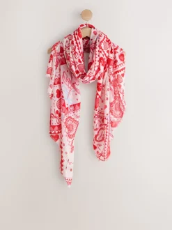 Patchwork rouge Valentine - Écharpe légère