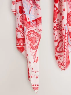 Patchwork rouge Valentine - Écharpe légère