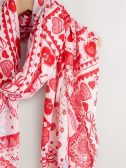 Patchwork rouge Valentine - Écharpe légère