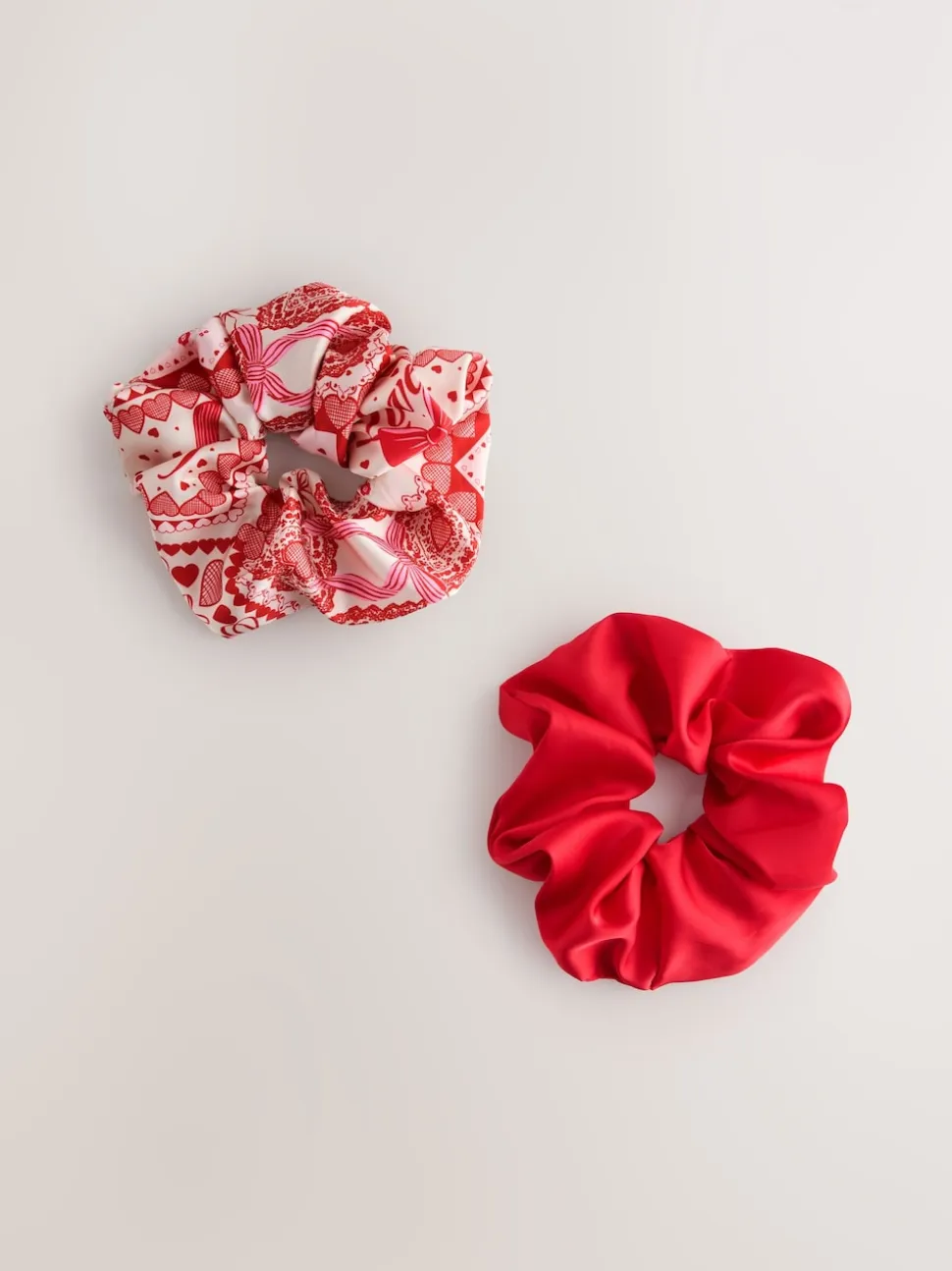 Patchwork rouge Valentine - Lot de 2 chouchous oversize