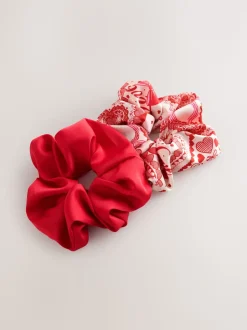 Patchwork rouge Valentine - Lot de 2 chouchous oversize