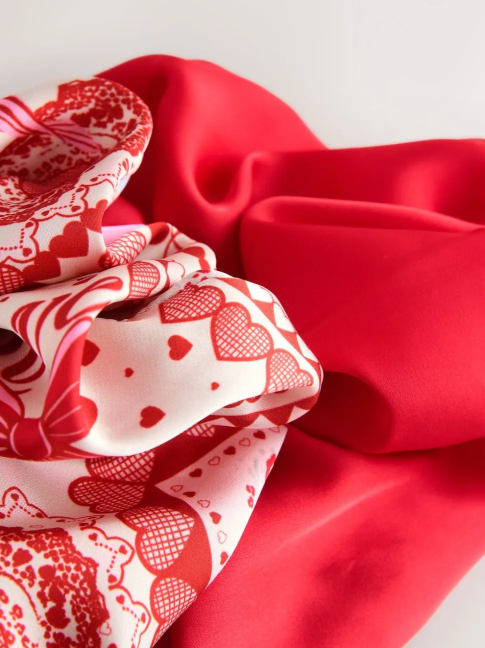 Patchwork rouge Valentine - Lot de 2 chouchous oversize