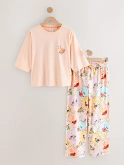 Pêche Rose Hen - Pyjama en jersey à manches courtes