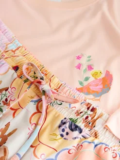 Pêche Rose Hen - Pyjama en jersey à manches courtes