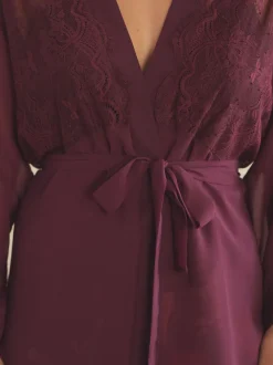 Peignoir B By Ted Baker bordeaux en mousseline de dentelle