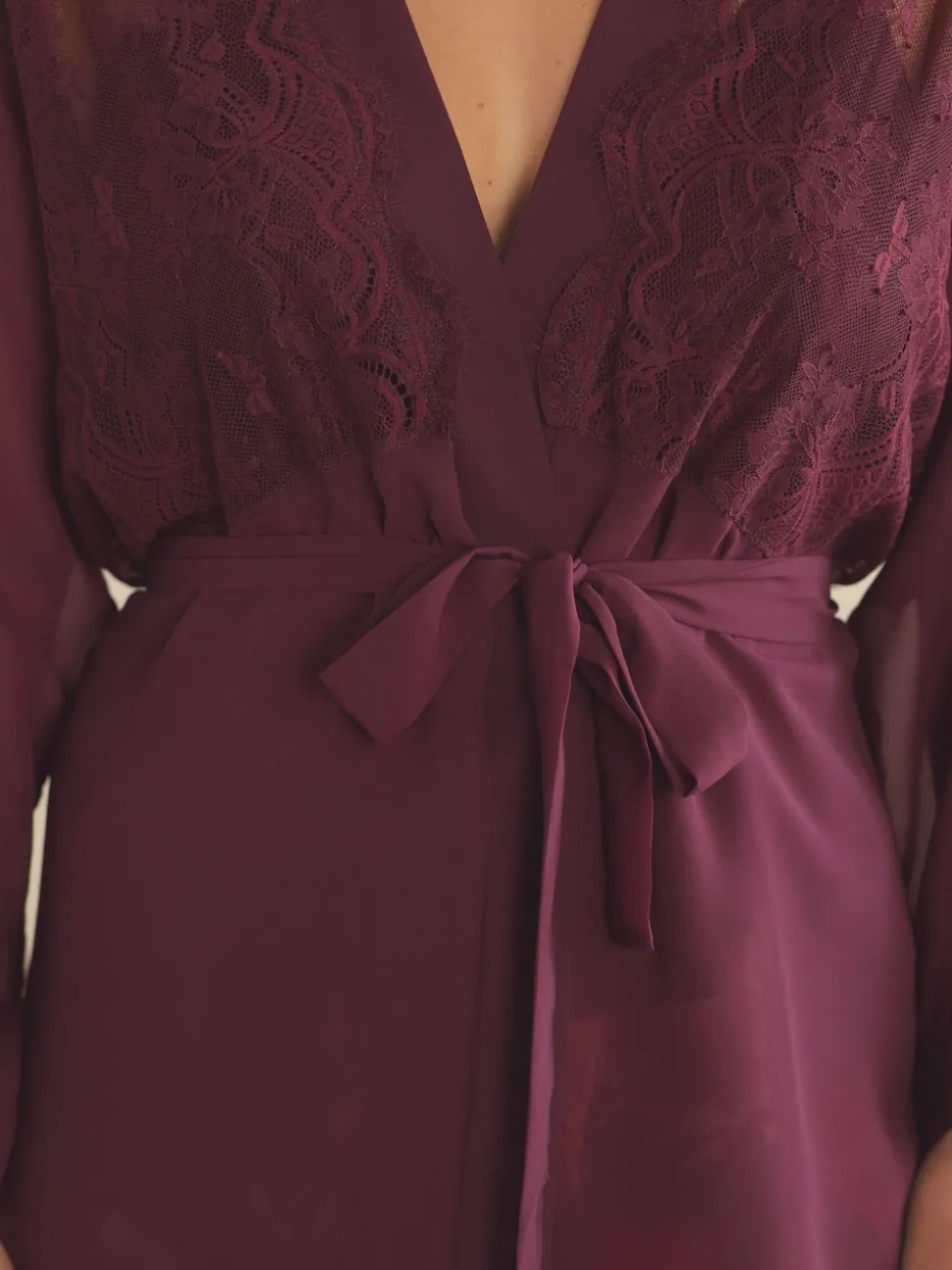 Peignoir B By Ted Baker bordeaux en mousseline de dentelle