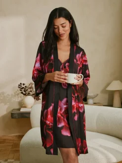 Peignoir B by Ted Baker violet vif en satin fleuri