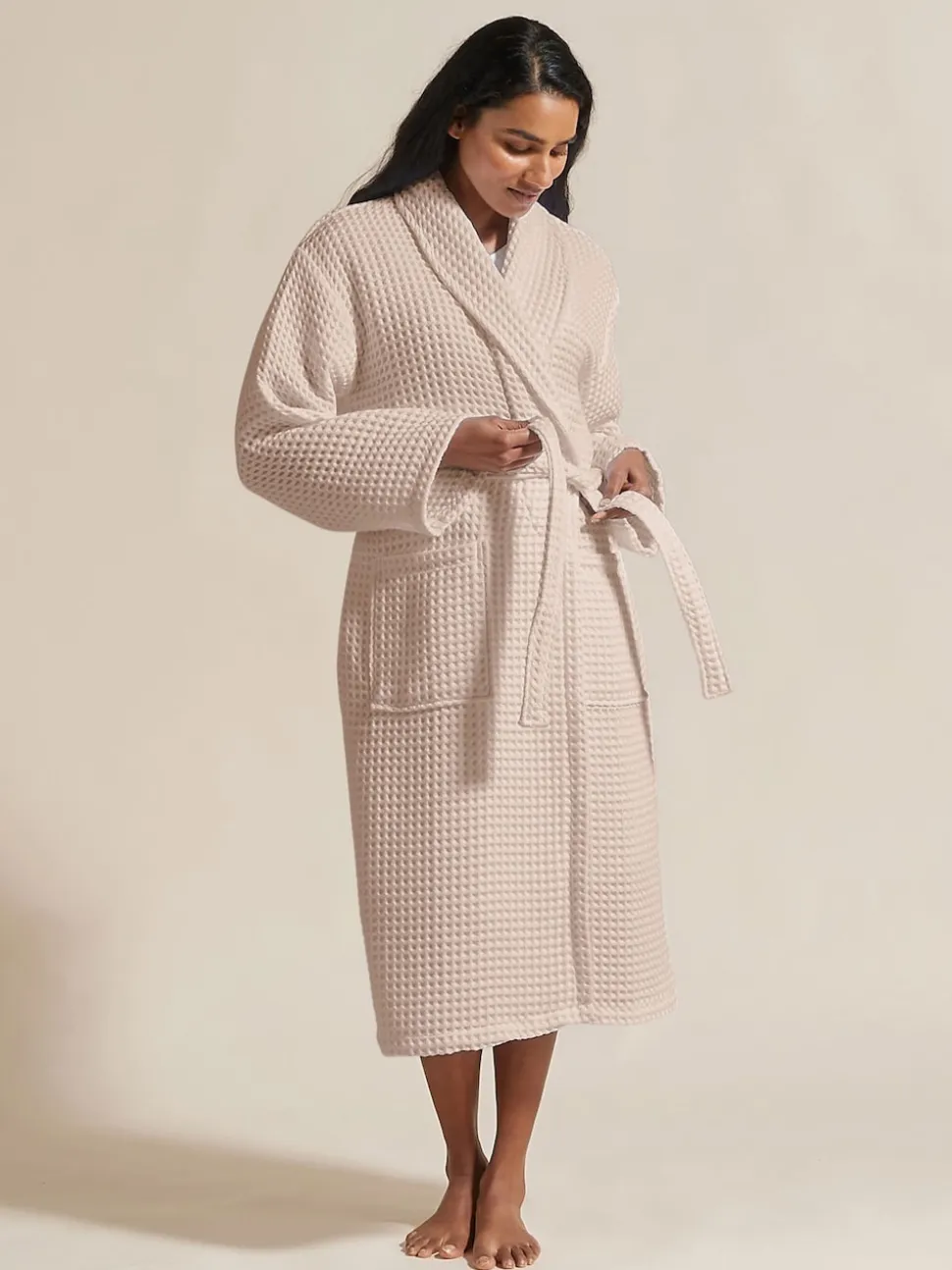 Peignoir Christy style kimono gaufré