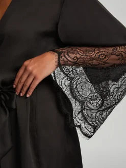 Peignoir Hunkemöller kimono en satin noir