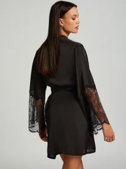 Peignoir Hunkemöller kimono en satin noir