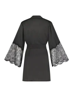 Peignoir Hunkemöller kimono en satin noir