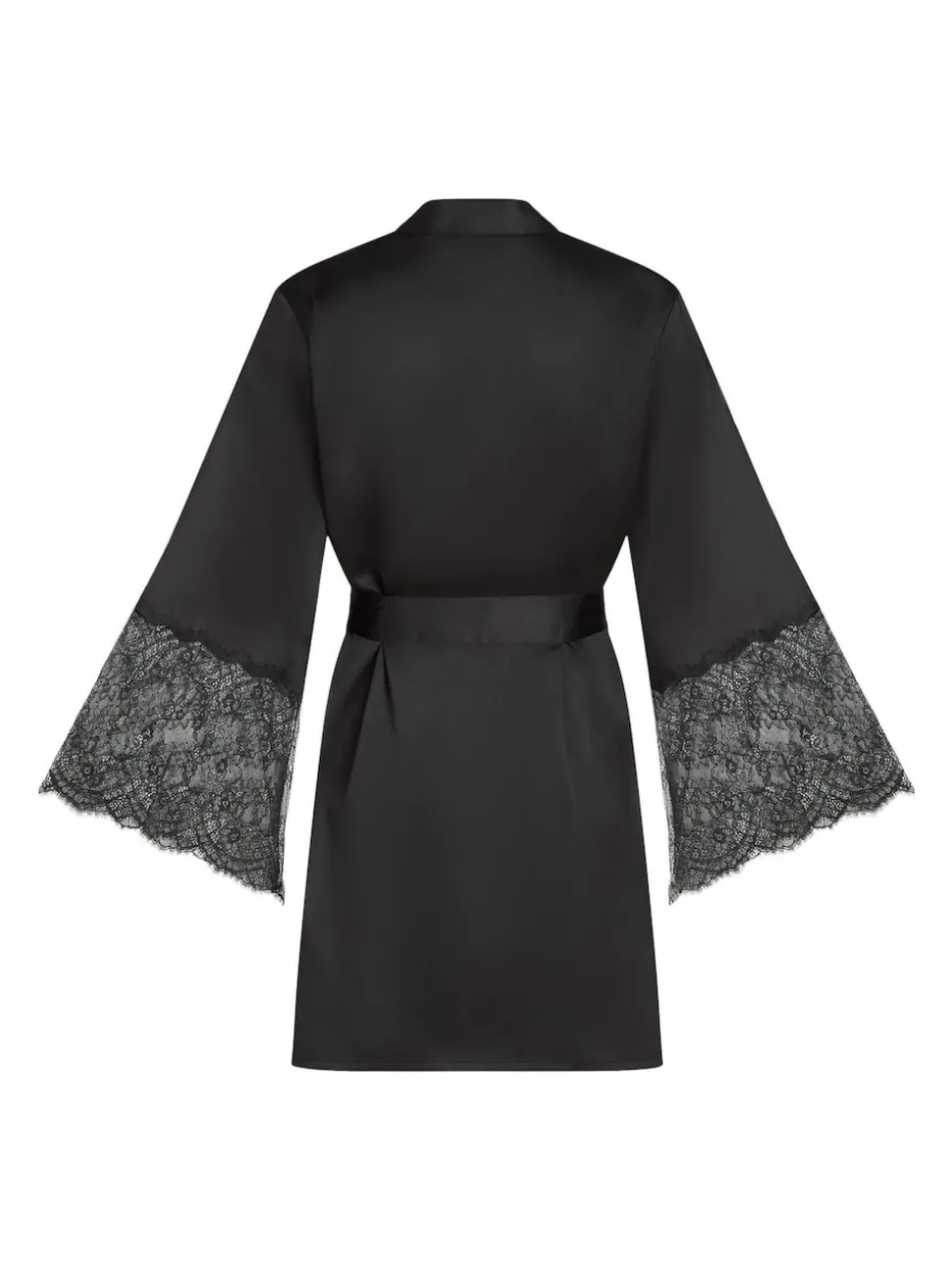 Peignoir Hunkemoller kimono en satin noir