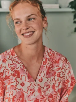 Peignoir Laura Ashley en coton festonné