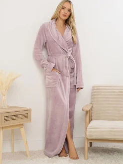 Peignoir Maxi Long Tall Sally châle à ruban