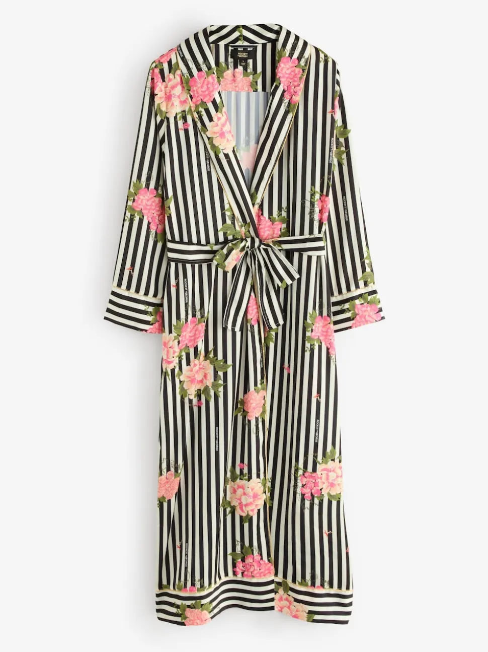 Peignoir Rockett St George en satin à rayures florales