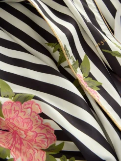 Peignoir Rockett St George en satin à rayures florales