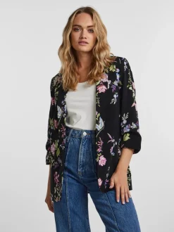 Pieces Manche froncée Fleuri Blazer