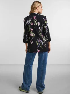 Pieces Manche froncée Fleuri Blazer