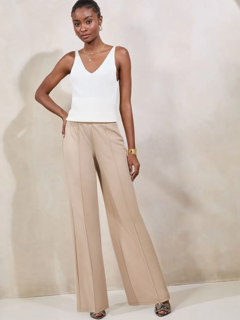 Pierre - Lipsy Pantalon large taille haute