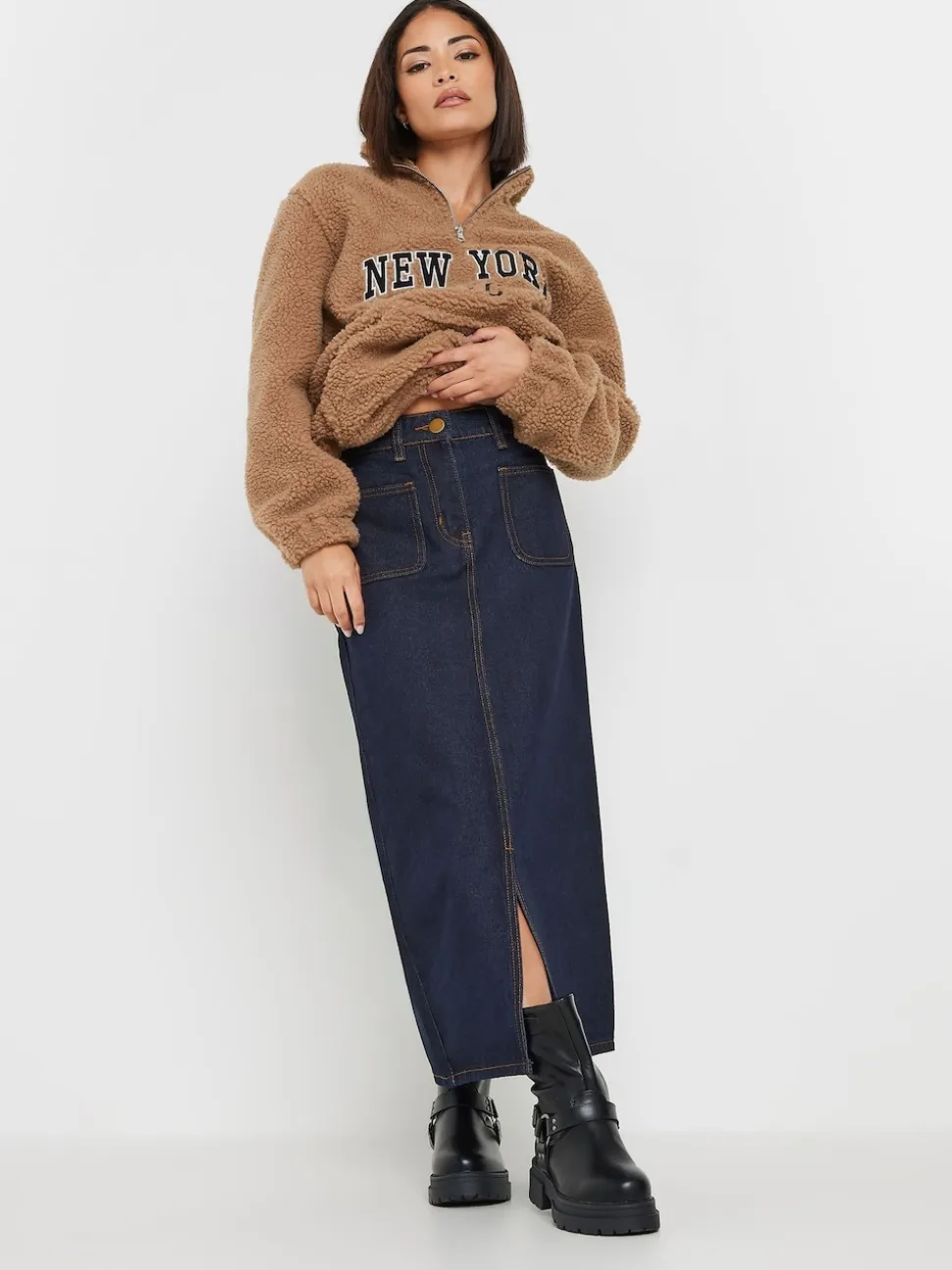 PixieGirl Petite 100{Jupes Mi-long à poches plaquées en coton