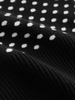 Point noir de Polka - Haut super doux en maille à manches courtes