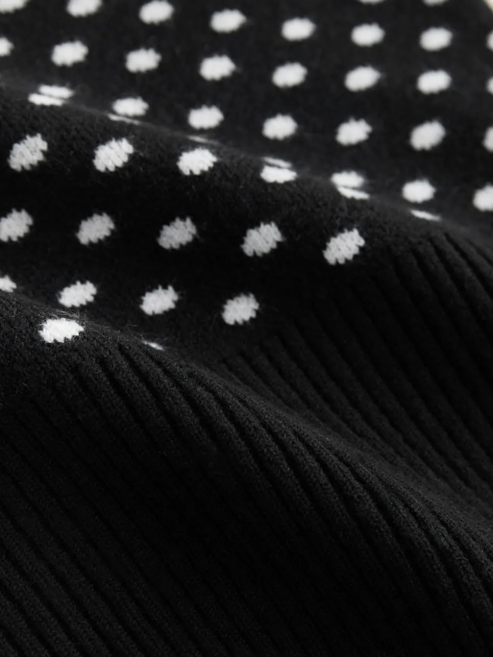 Point noir de Polka - Haut super doux en maille à manches courtes