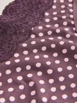Pois imprimés - Culotte en coton et dentelle 7 Pack