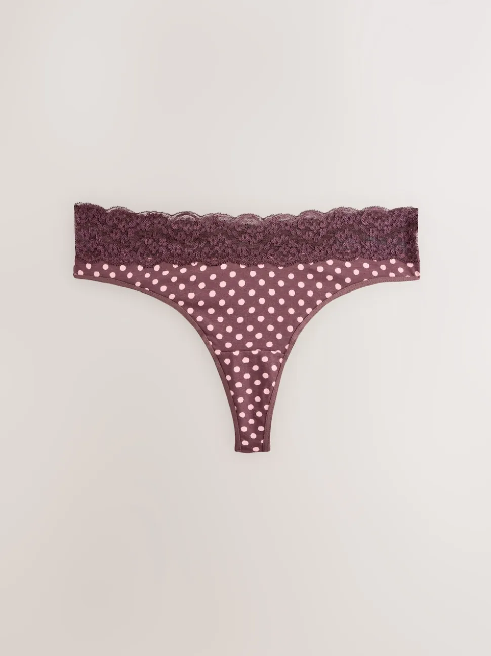 Pois imprimés - Culotte en coton et dentelle 7 Pack