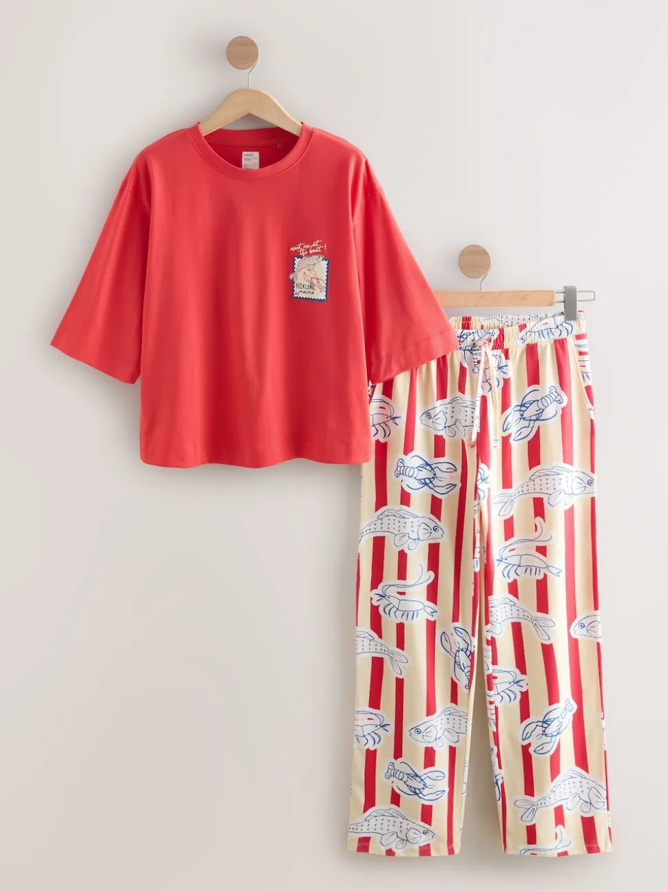 Poisson à rayures rouges - Pyjama en jersey à manches courtes