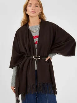 Poncho Accessorize bordé de franges