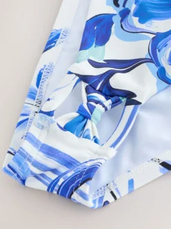 Porcelaine blanc/bleu - Bas de bikini échancré