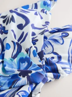 Porcelaine blanc/bleu - Maillot de bain Wrap Tummy Control