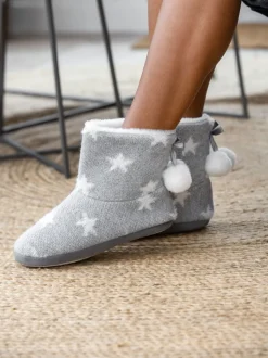 Pour Moi Chaussons en tricot étoilé doublés de fausse fourrure