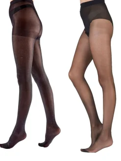 Pretty Polly collants opaques brillants doux et collants brillants en nylon 10 deniers Lot de 2 paires