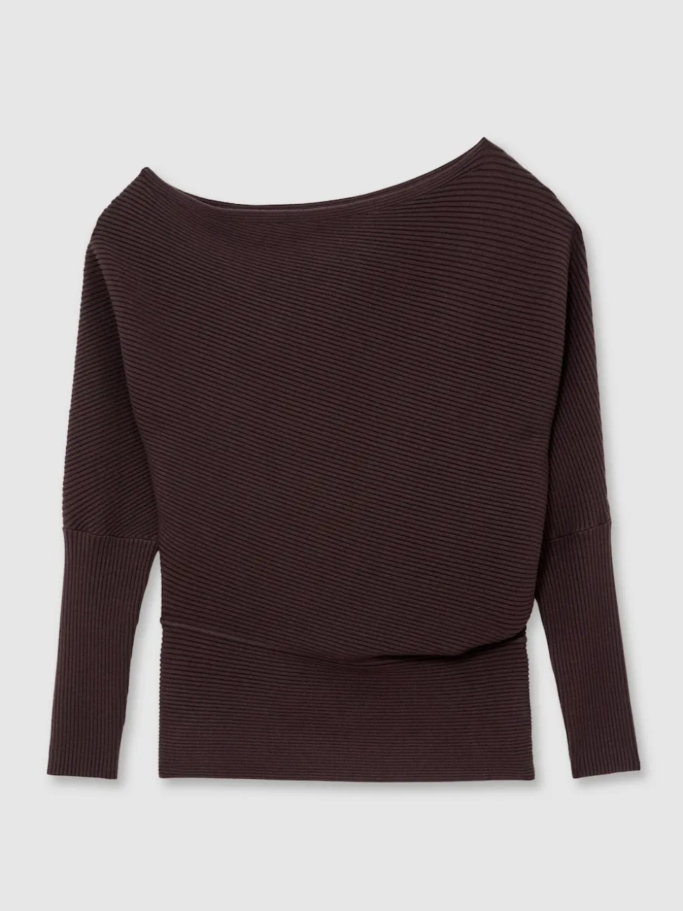 prune - Reiss - Lorna - Pull en maille drapée asymétrique