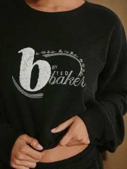 Pull B by Ted Baker côtelé noir en maille