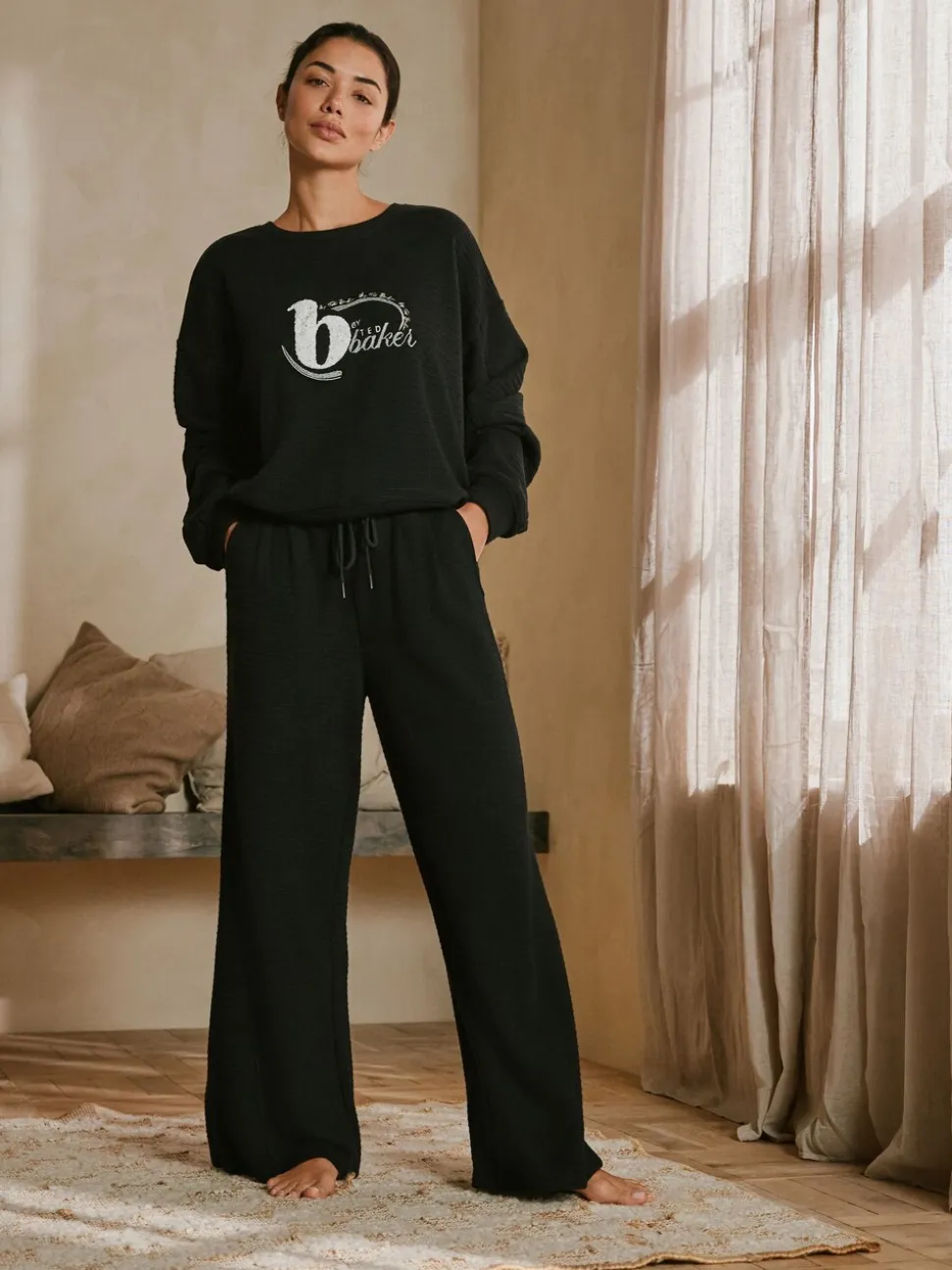 Pull B by Ted Baker côtelé noir en maille