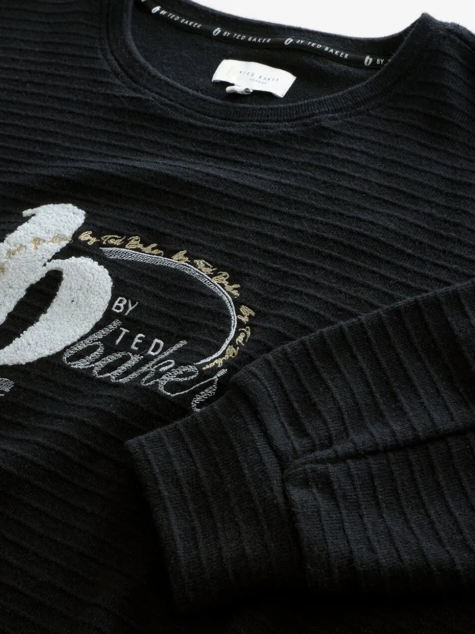 Pull B by Ted Baker côtelé noir en maille