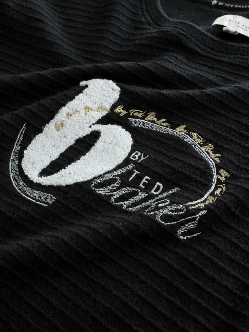 Pull B by Ted Baker côtelé noir en maille