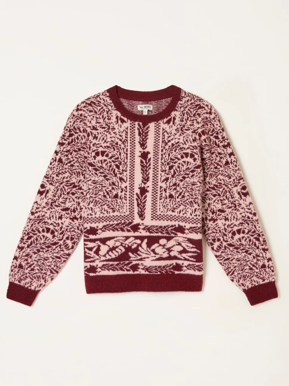 Pull FatFace à col ras du cou en maille à fleurs