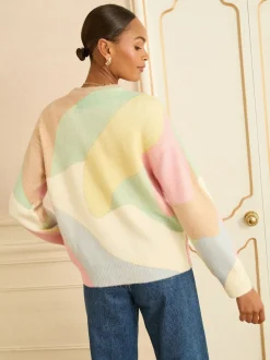 Pull Love & Roses en maille imprimé douillet