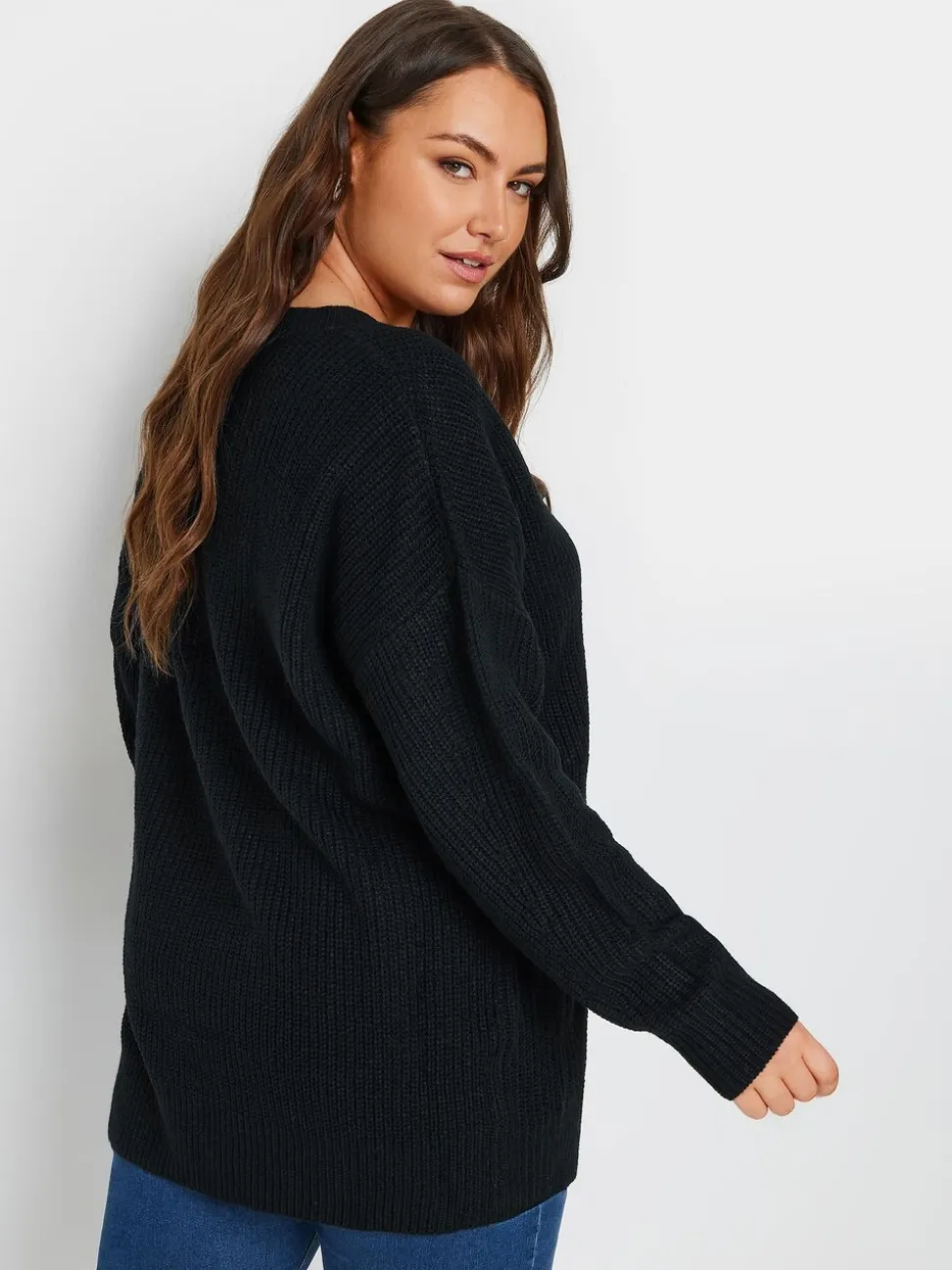 Pull Yours Curve en maille à col en V
