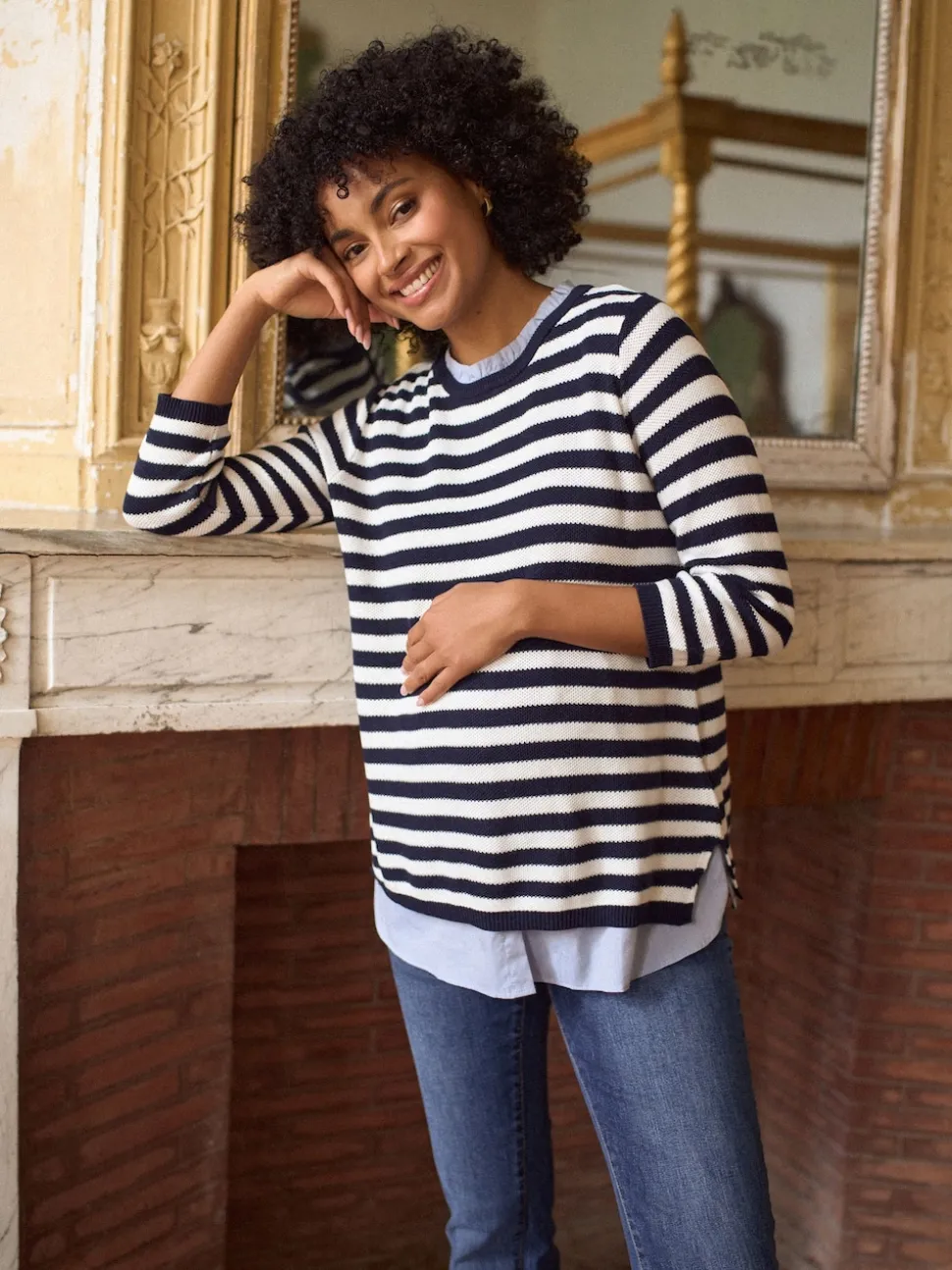 Pulls et chemises de Grossesse et d'Allaitement Seraphine en Coton Blend